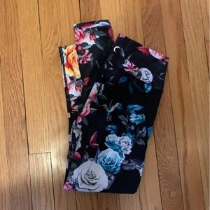 Zyia mesh floral leggings, size 4